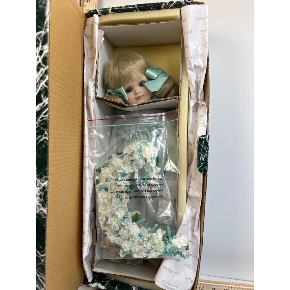 Designer Guild Limited Edition Artist Doll With Blue Dress and Flower Headpiece